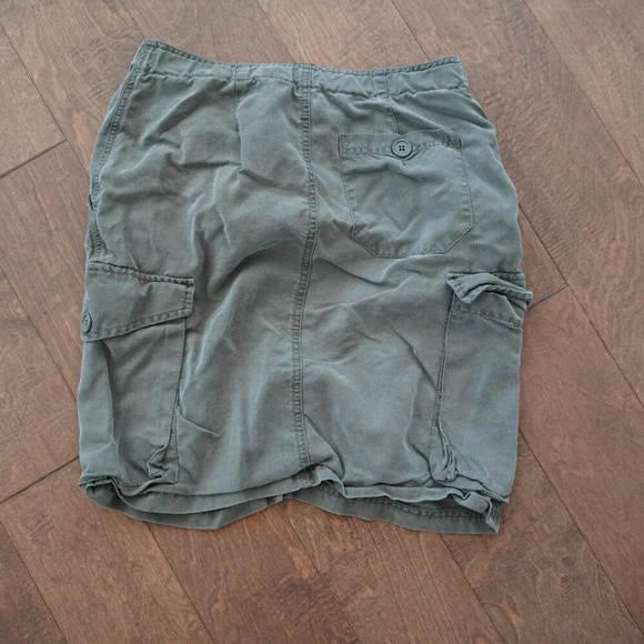 Y2K Gap Cargo Skirt Womens Small 29x20 Mini Grunge Front Slit Vintage Army Green - Picture 2 of 4